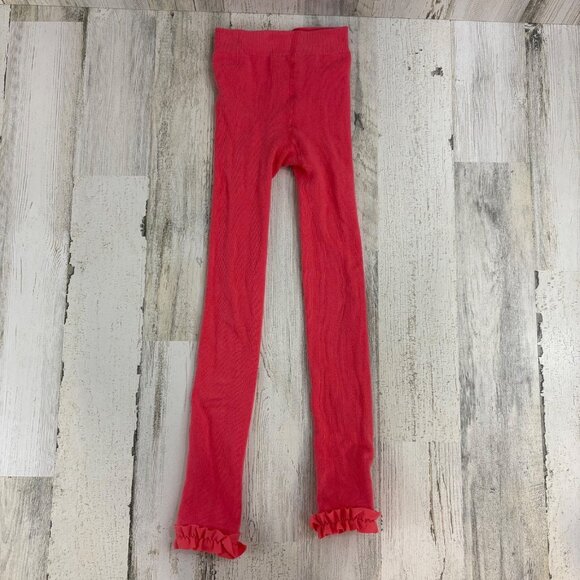 RuffleButts Tights Pink Orange Footless Tights Girls Sz 6 8 Ruffle Butts - Picture 1 of 11
